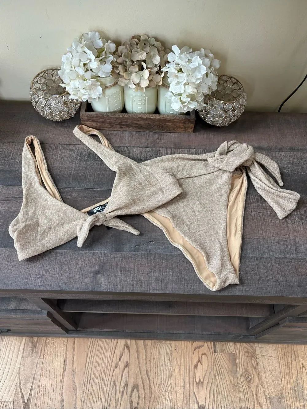 Beach Riot Beige Glitter Bikini Set - Picture 1 of 6